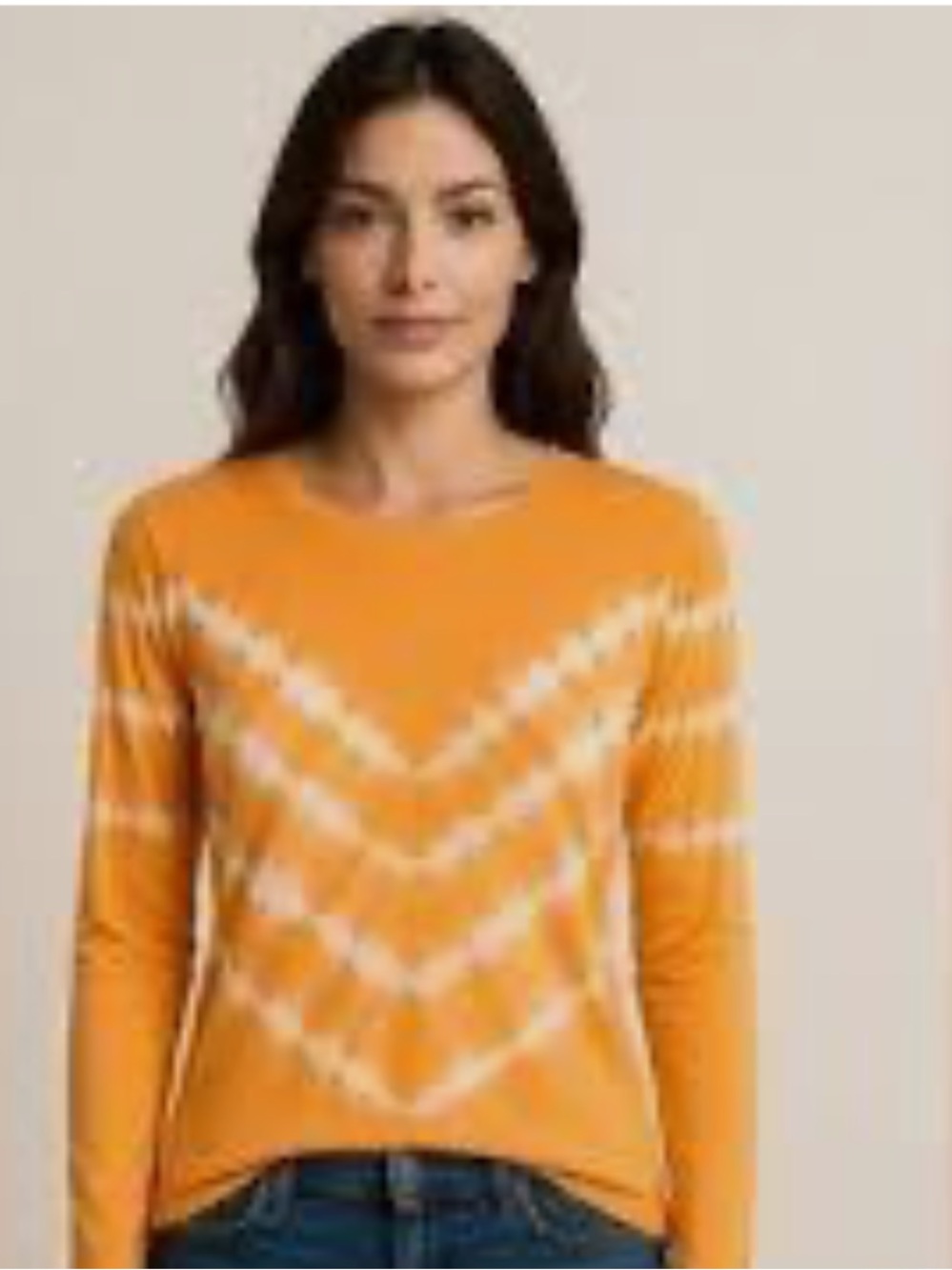 Aqua Orange Chevron Crewneck Sweater